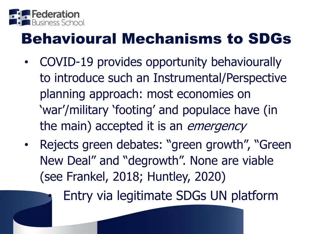 behavioural mechanisms to sdgs 2