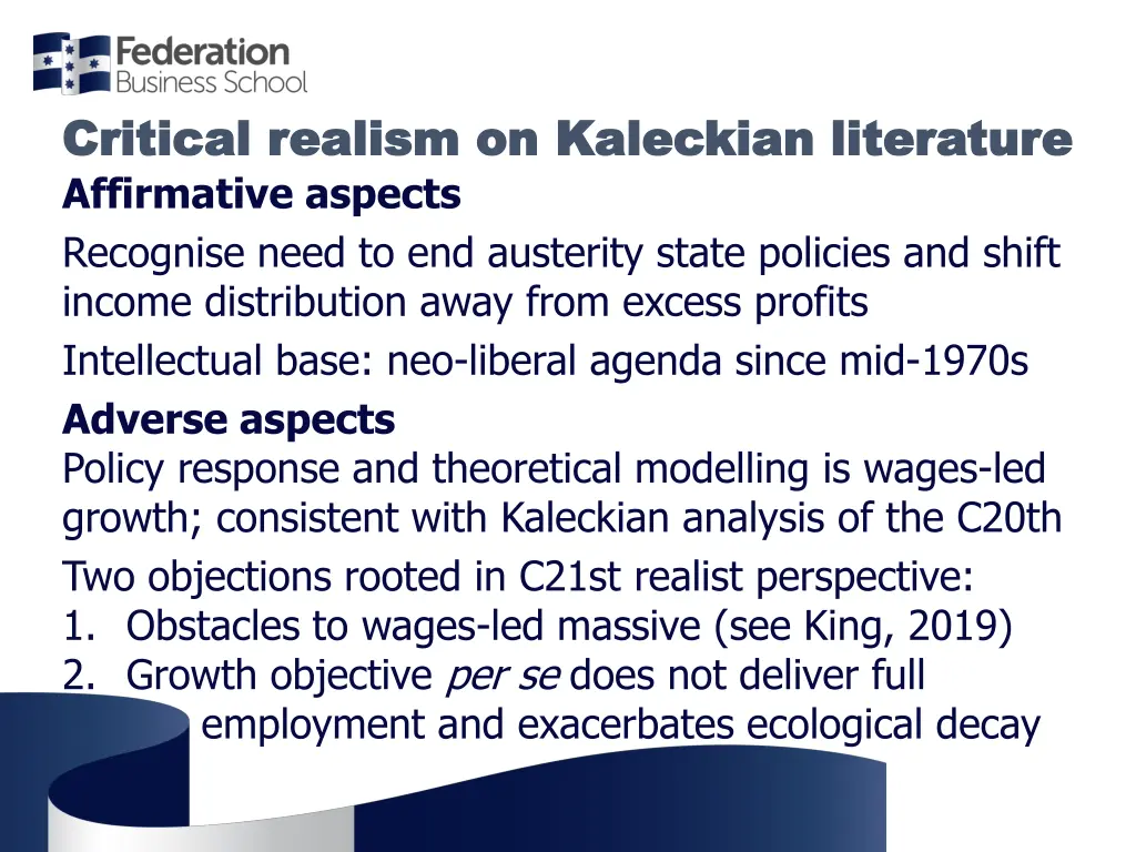 critical realism on critical realism on kaleckian