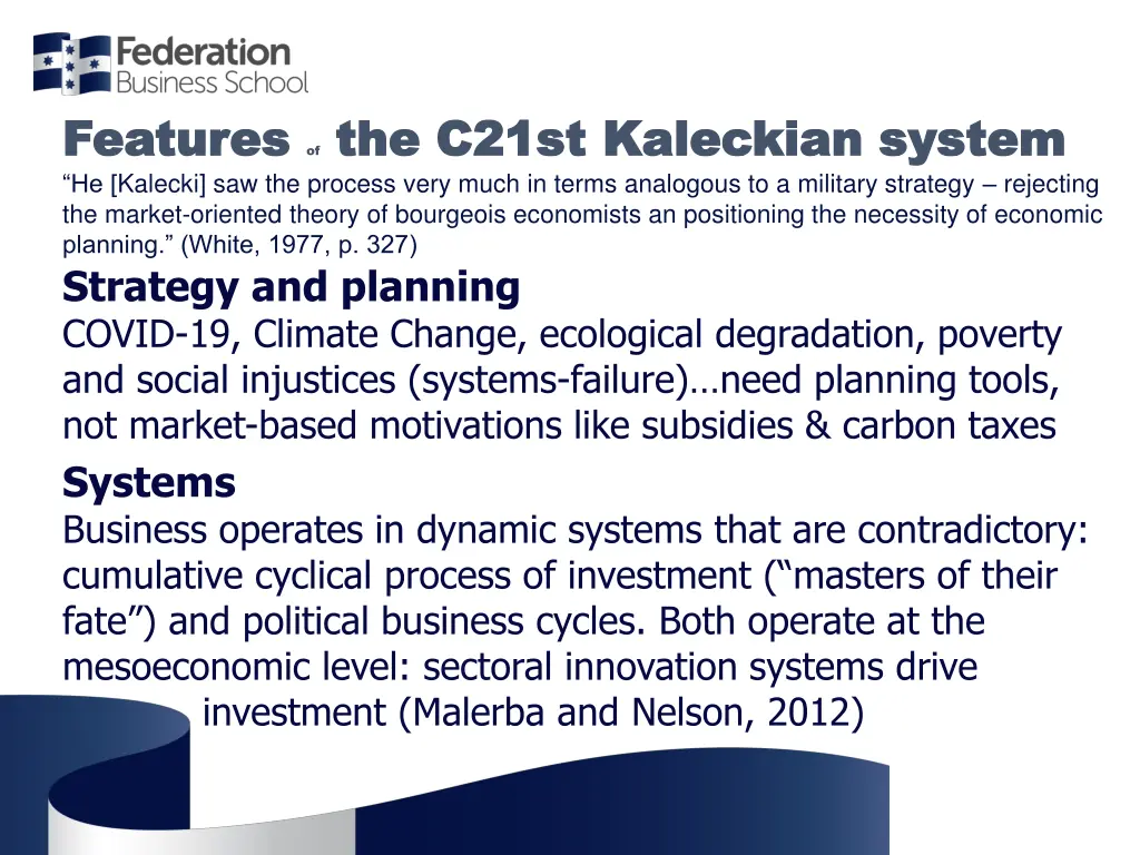 features features of the c21st he kalecki