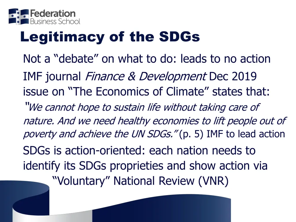 legitimacy of the sdgs