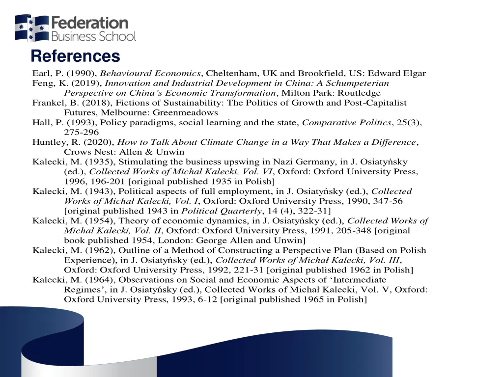 references earl p 1990 behavioural economics
