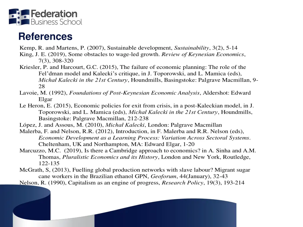 references kemp r and martens p 2007 sustainable