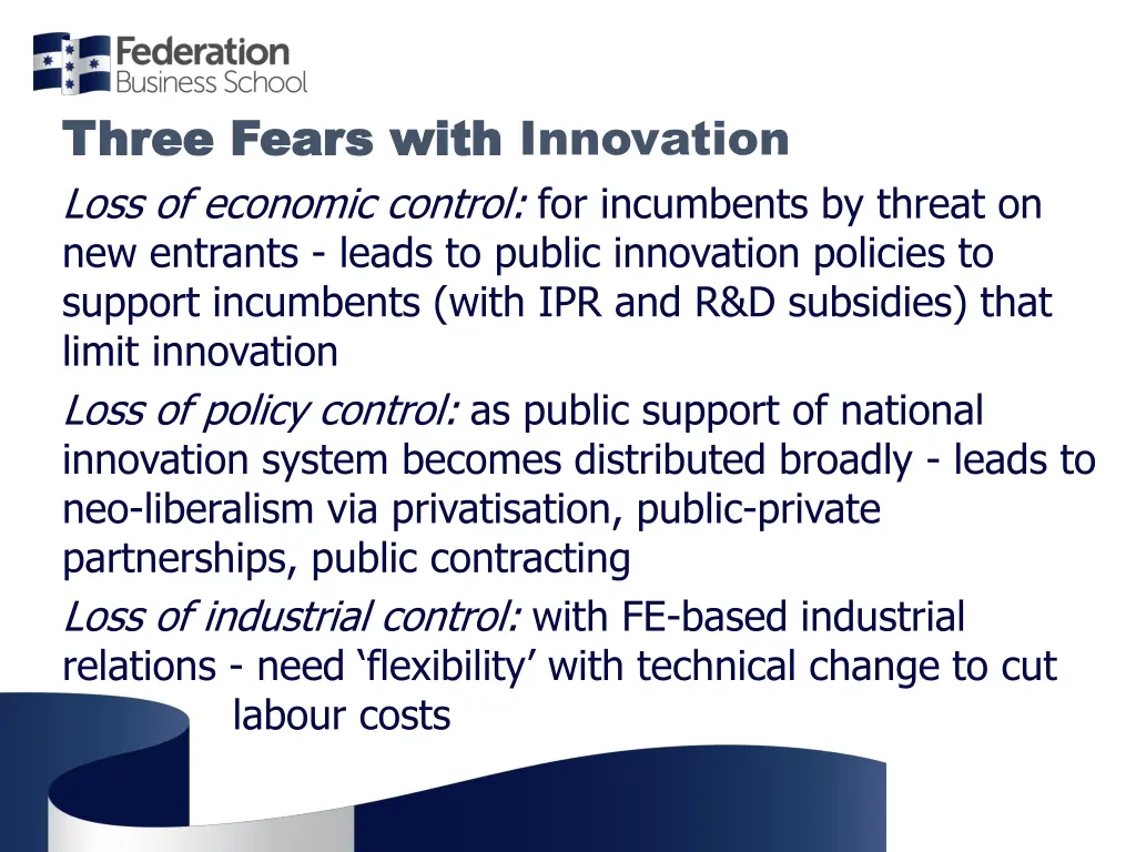 three fears with three fears with innovation