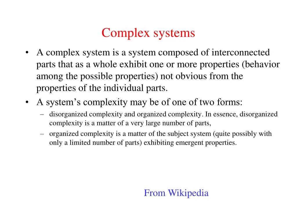 complex systems