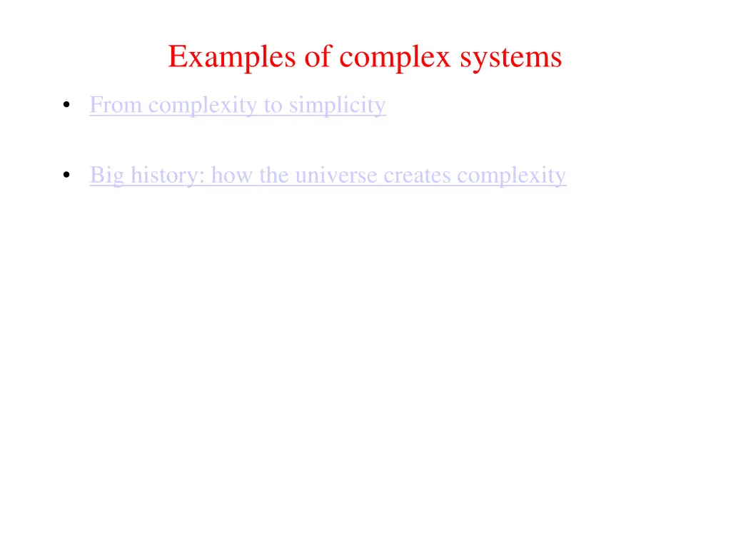 examples of complex systems