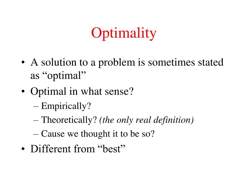 optimality