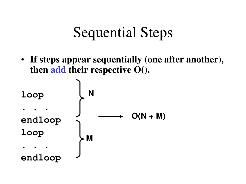 sequential steps