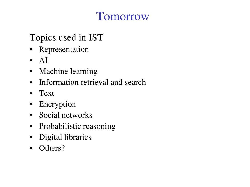 tomorrow