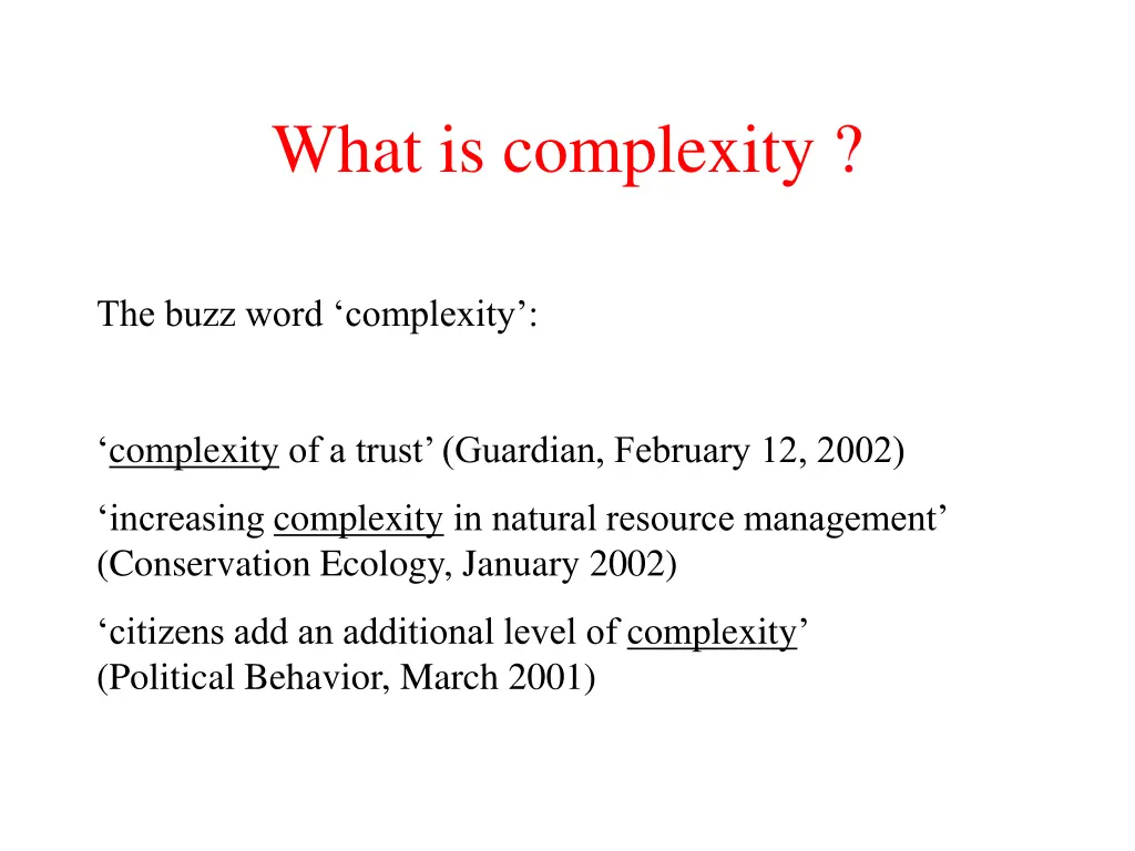 what is complexity