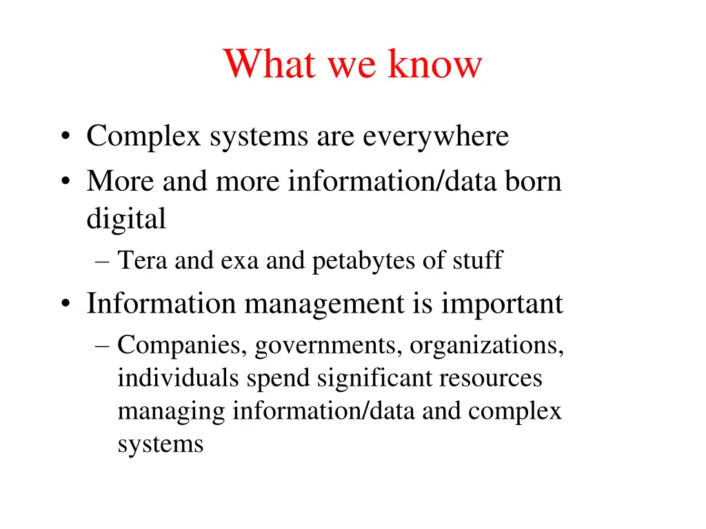 what we know