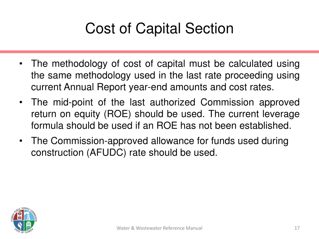cost of capital section
