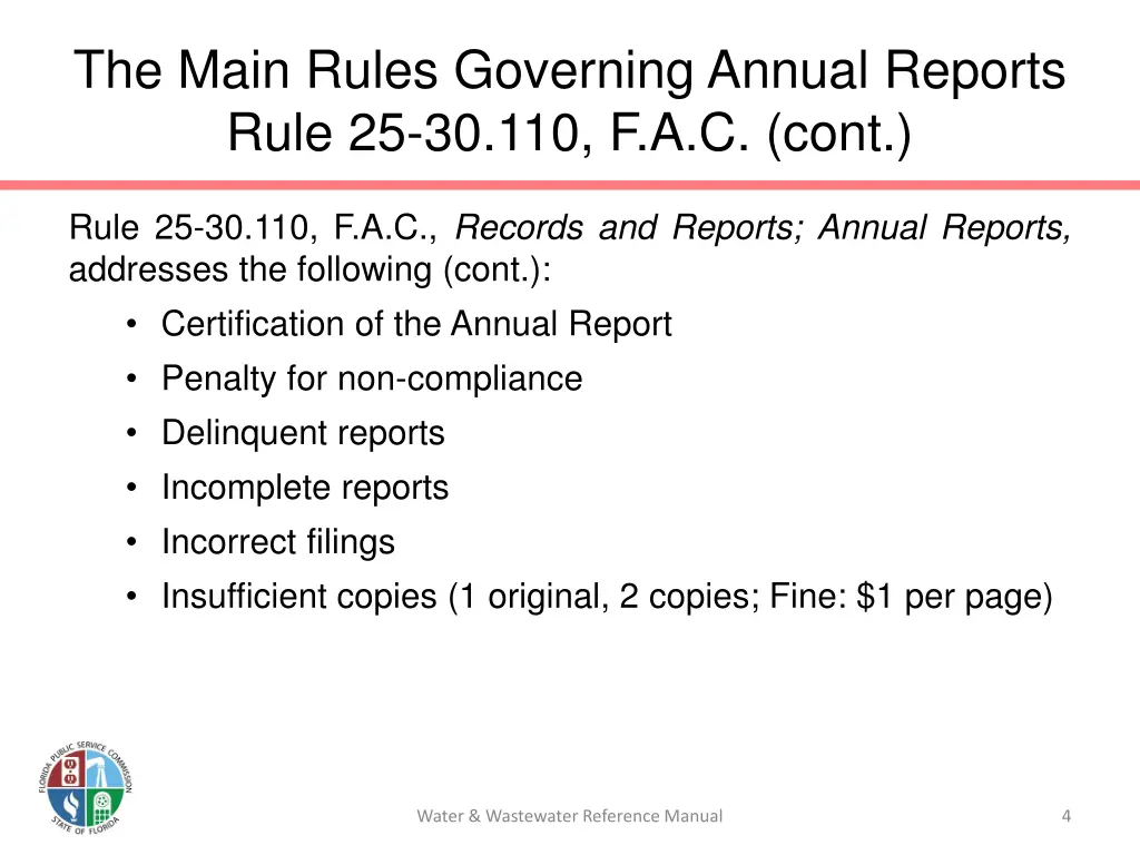 the main rules governing annual reports rule 1