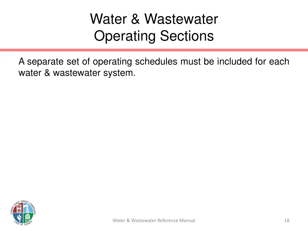 water wastewater operating sections