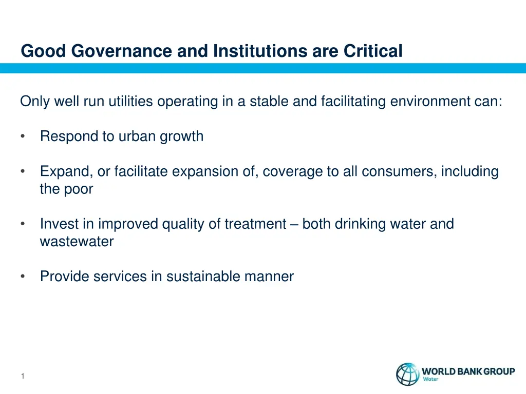 good governance and institutions are critical