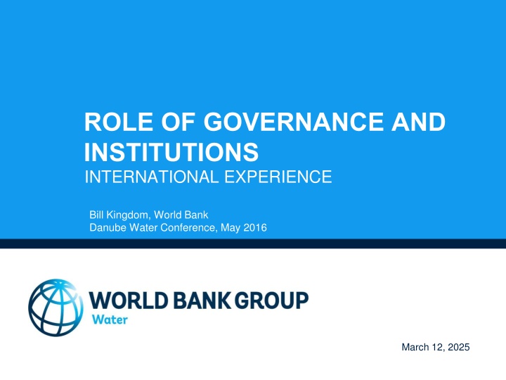 role of governance and institutions international