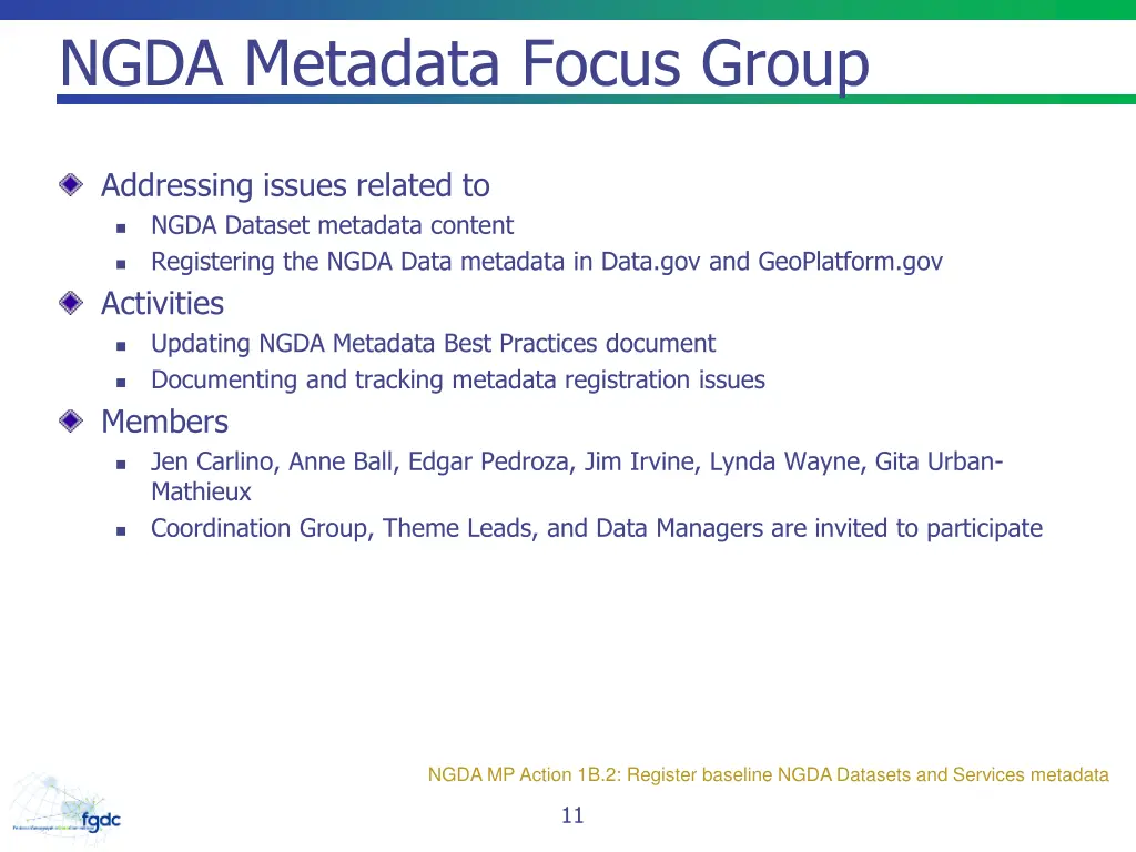 ngda metadata focus group