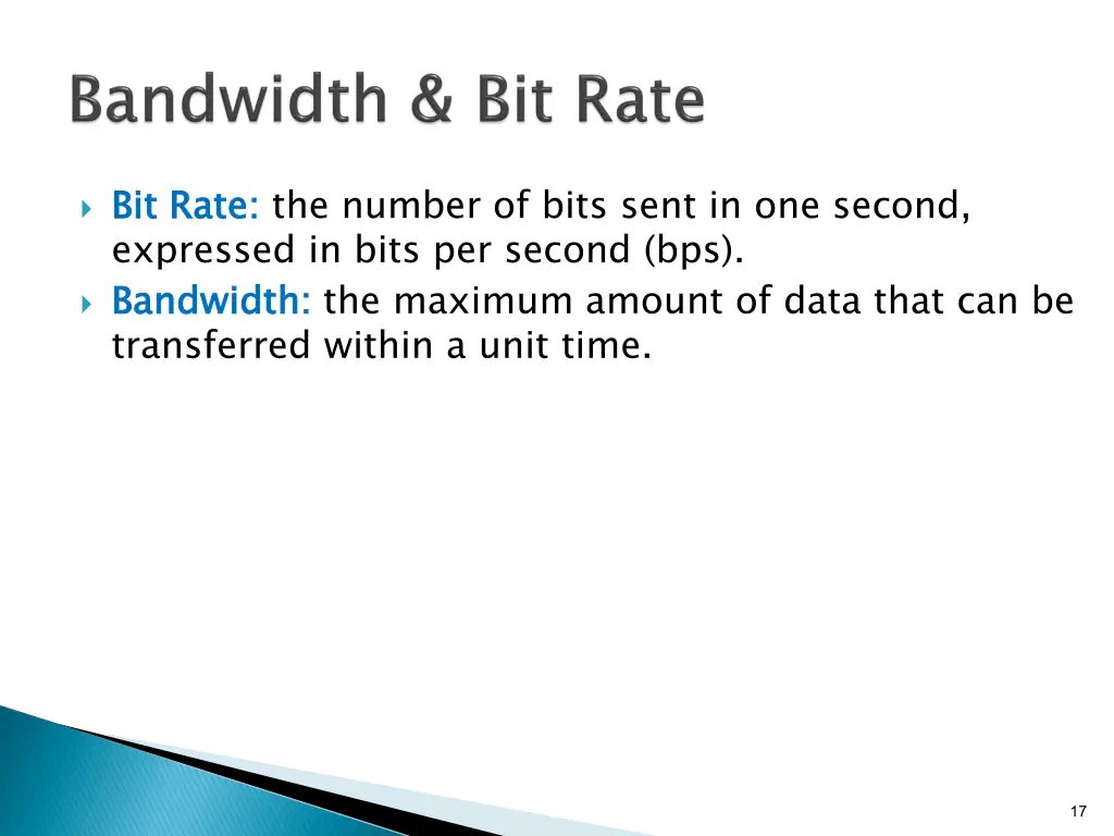 bit rate expressed in bits per second