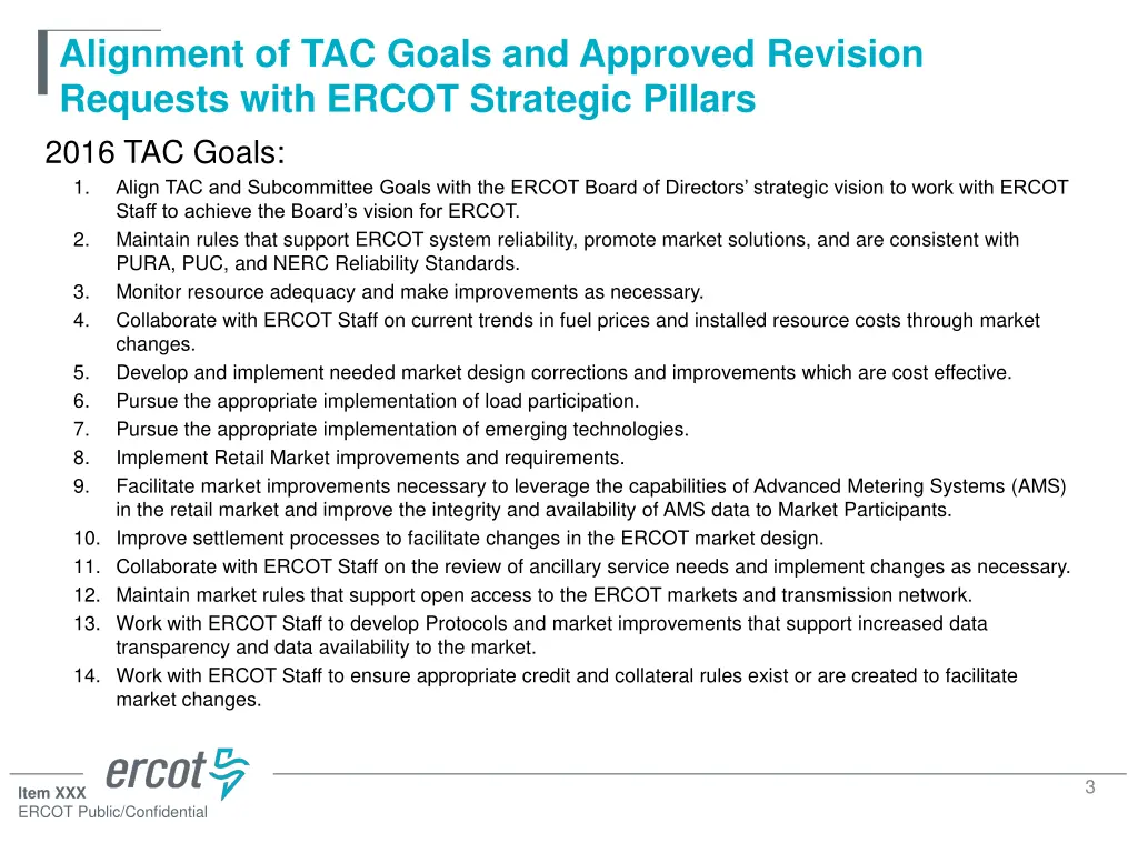 alignment of tac goals and approved revision