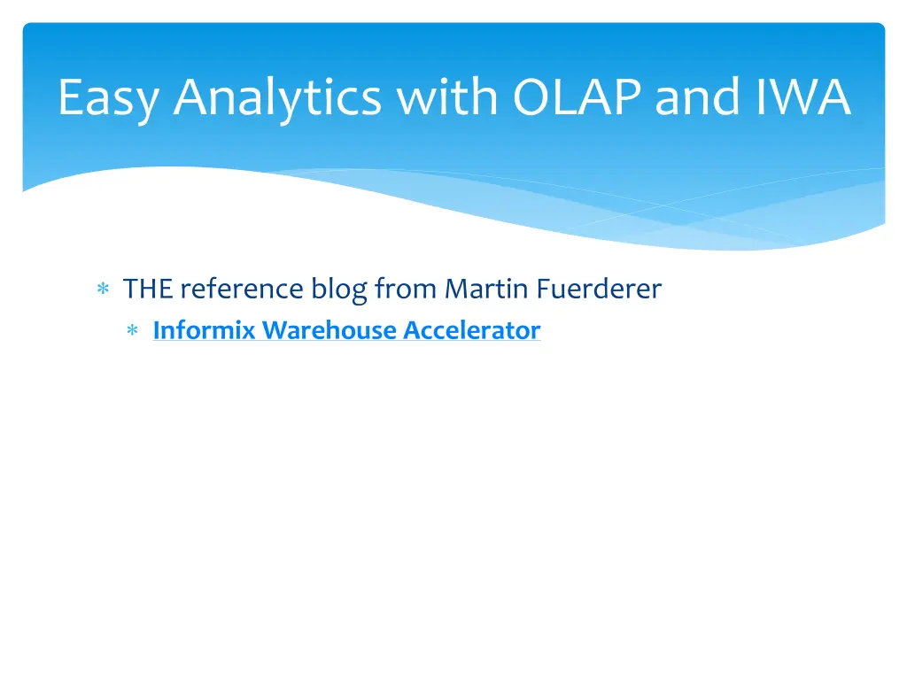 easy analytics with olap and iwa 5