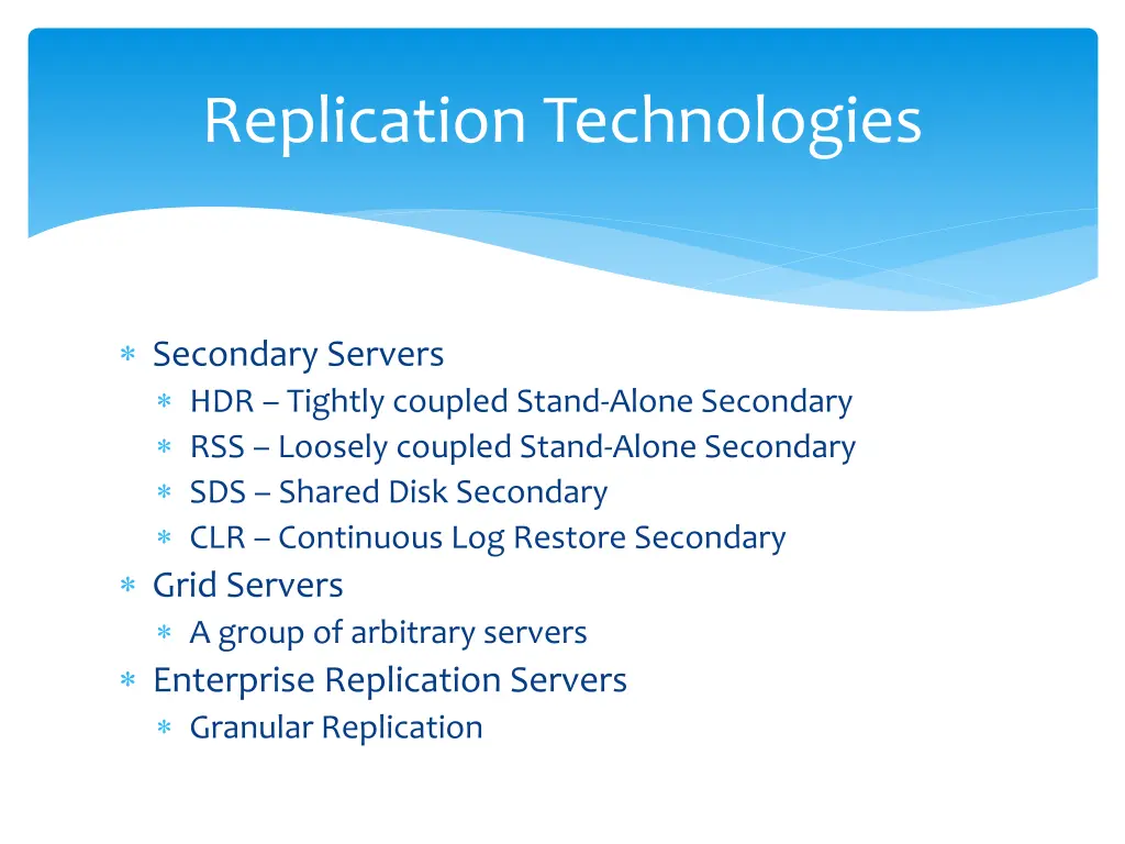 replication technologies