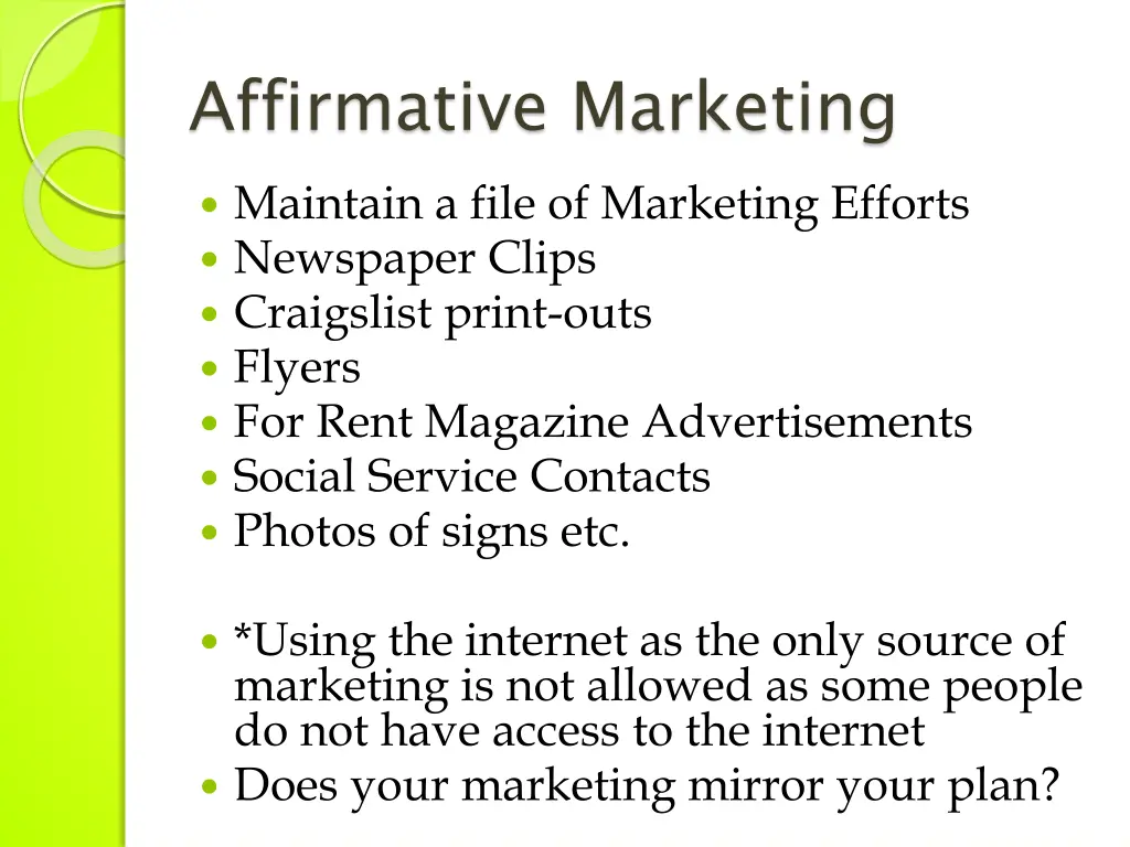 affirmative marketing