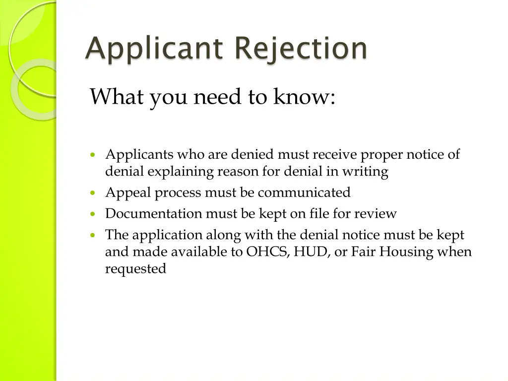applicant rejection