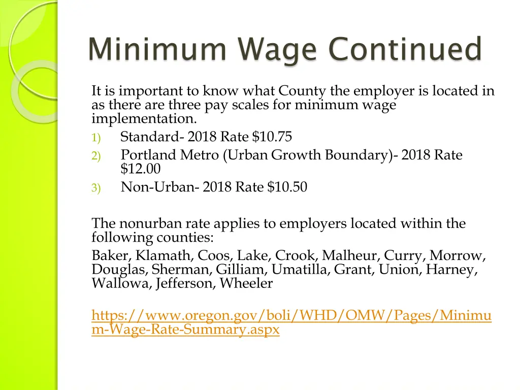 minimum wage continued