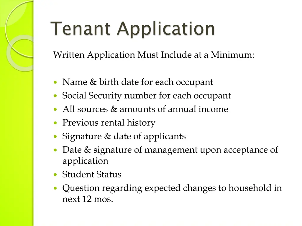tenant application