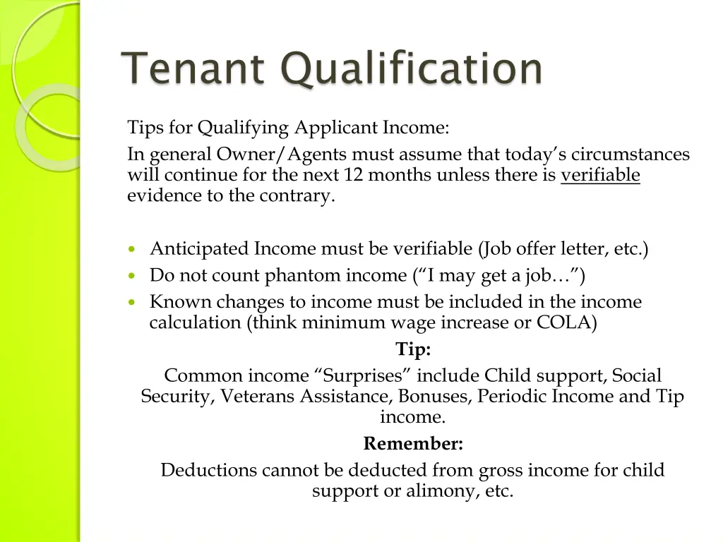 tenant qualification