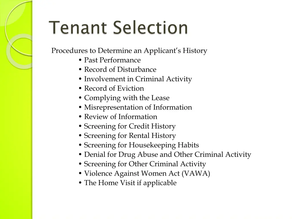 tenant selection 1