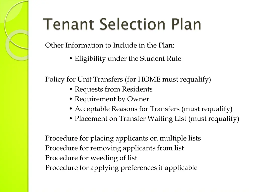 tenant selection plan 1
