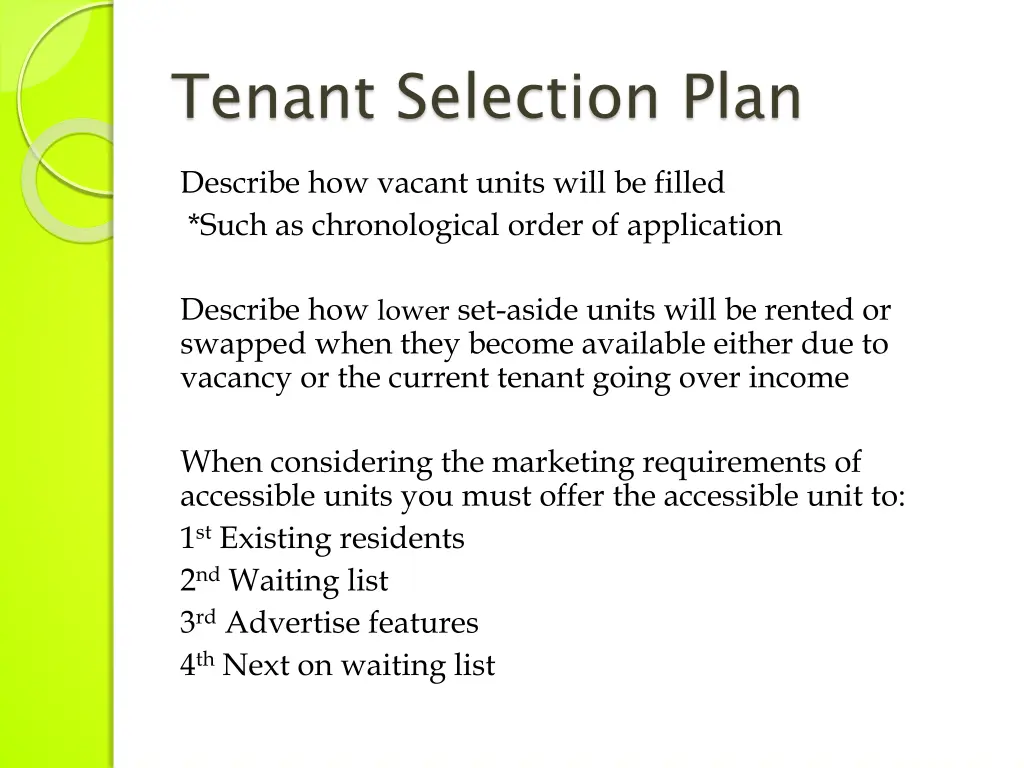 tenant selection plan