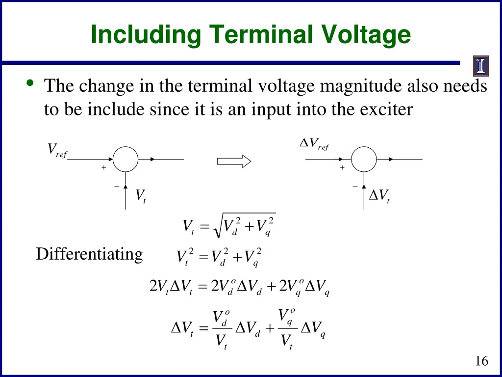 including terminal voltage