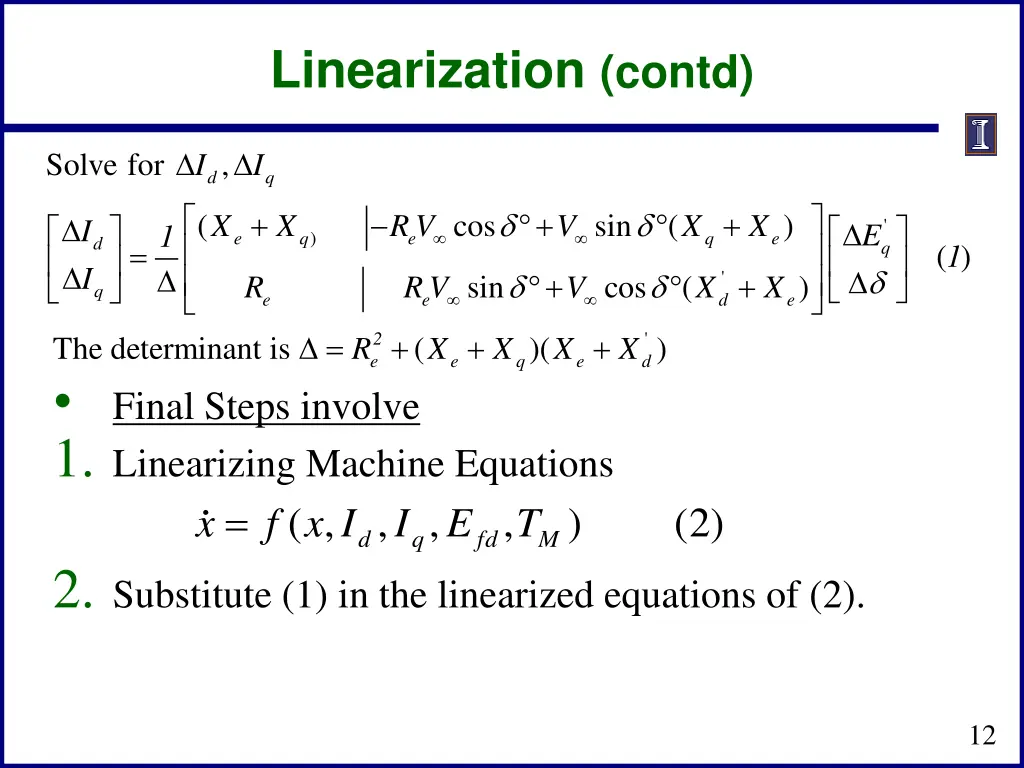 linearization contd