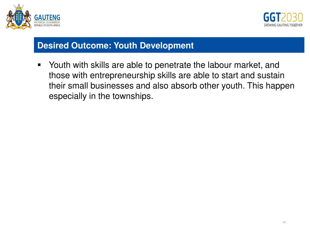 desired outcome youth development