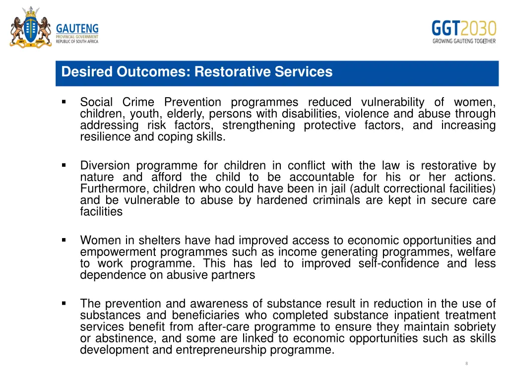 desired outcomes restorative services