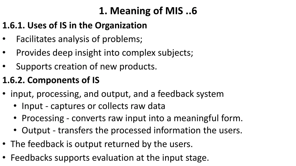 1 meaning of mis 6