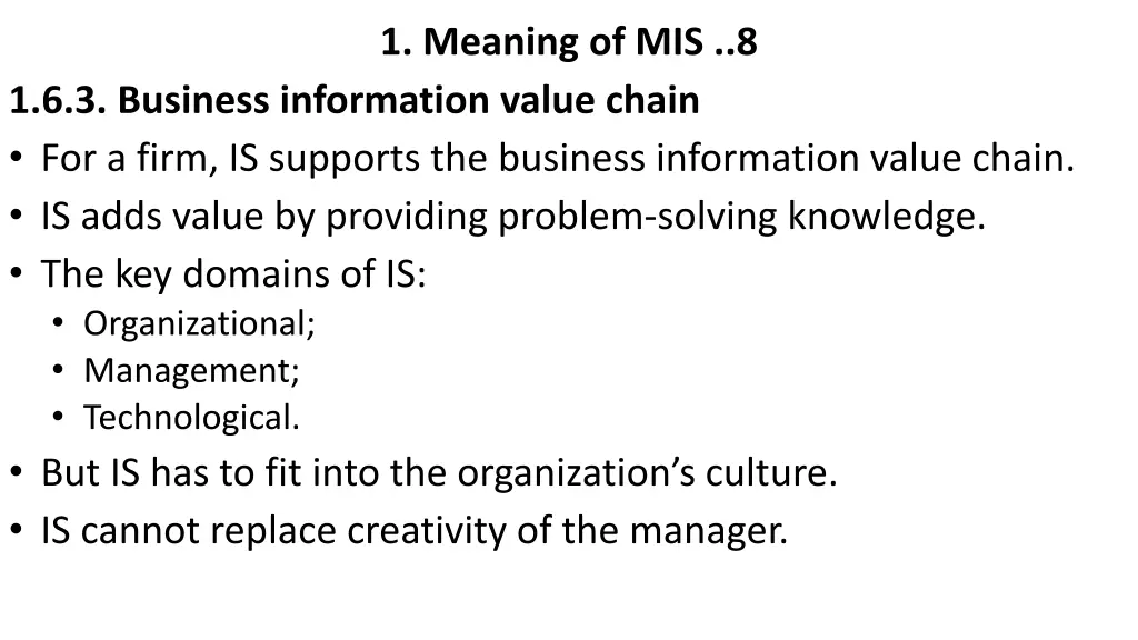 1 meaning of mis 8