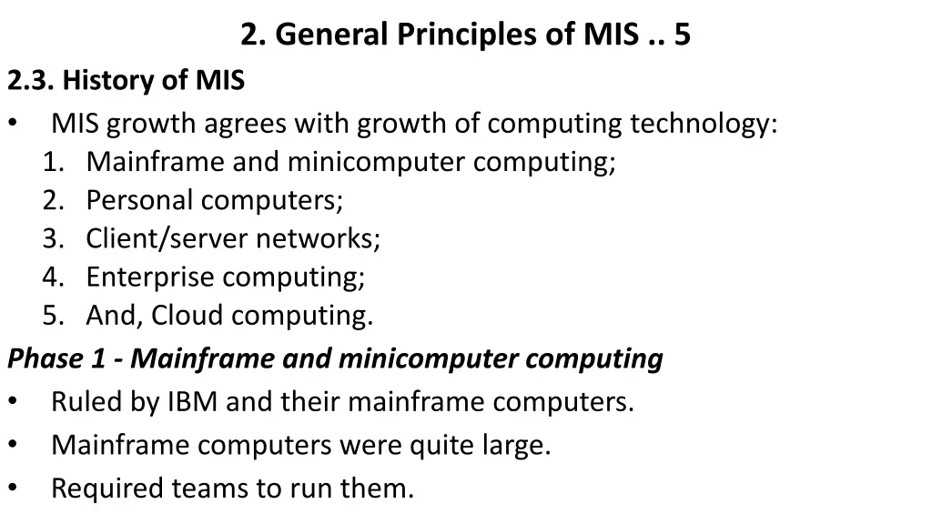 2 general principles of mis 5