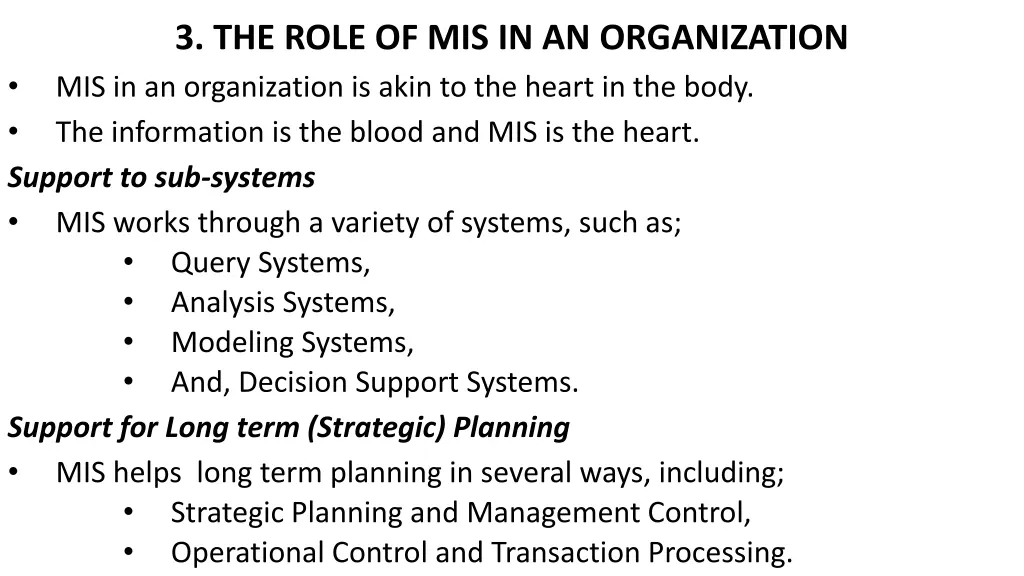 3 the role of mis in an organization