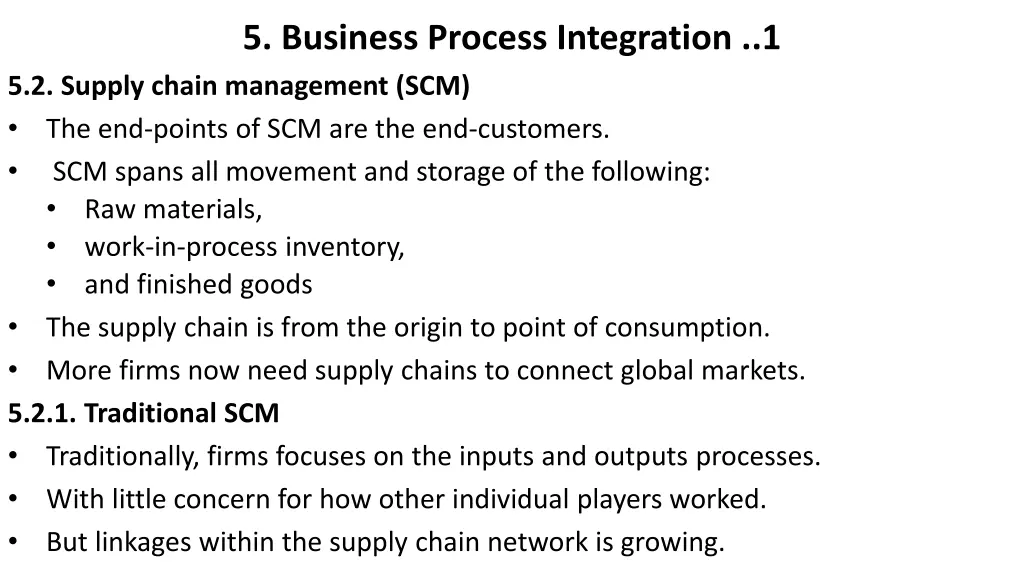 5 business process integration 1 5 2 supply chain