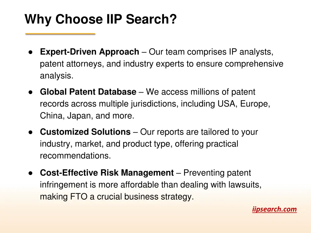 why choose iip search