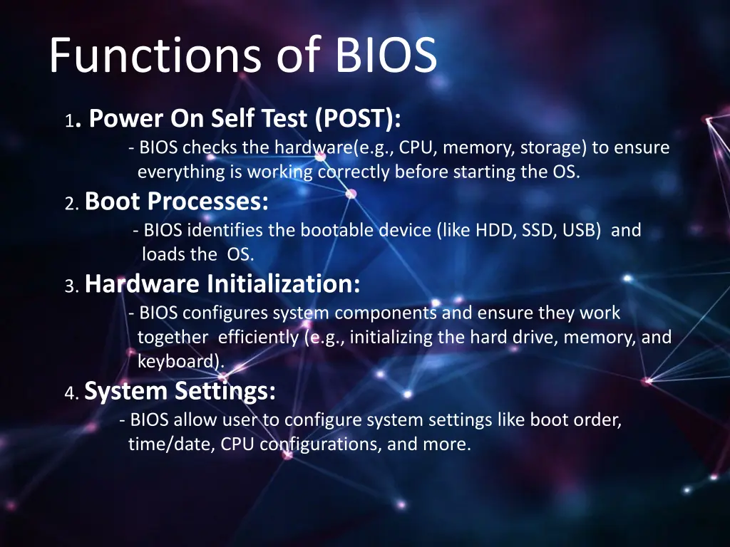 functions of bios