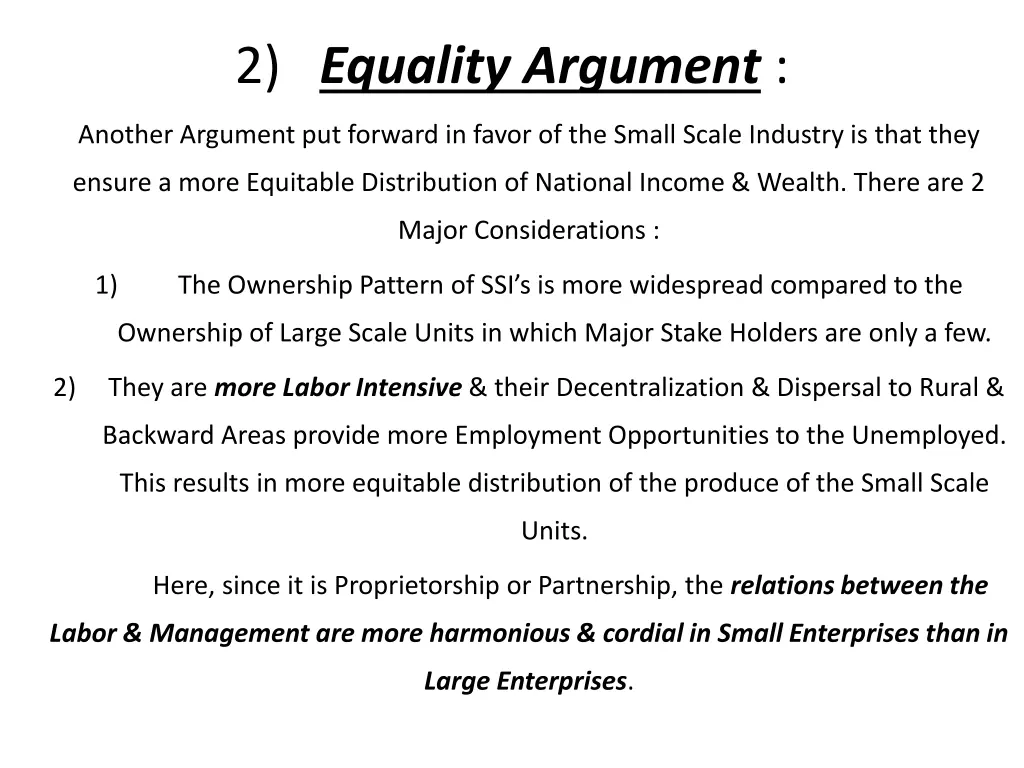 2 equality argument