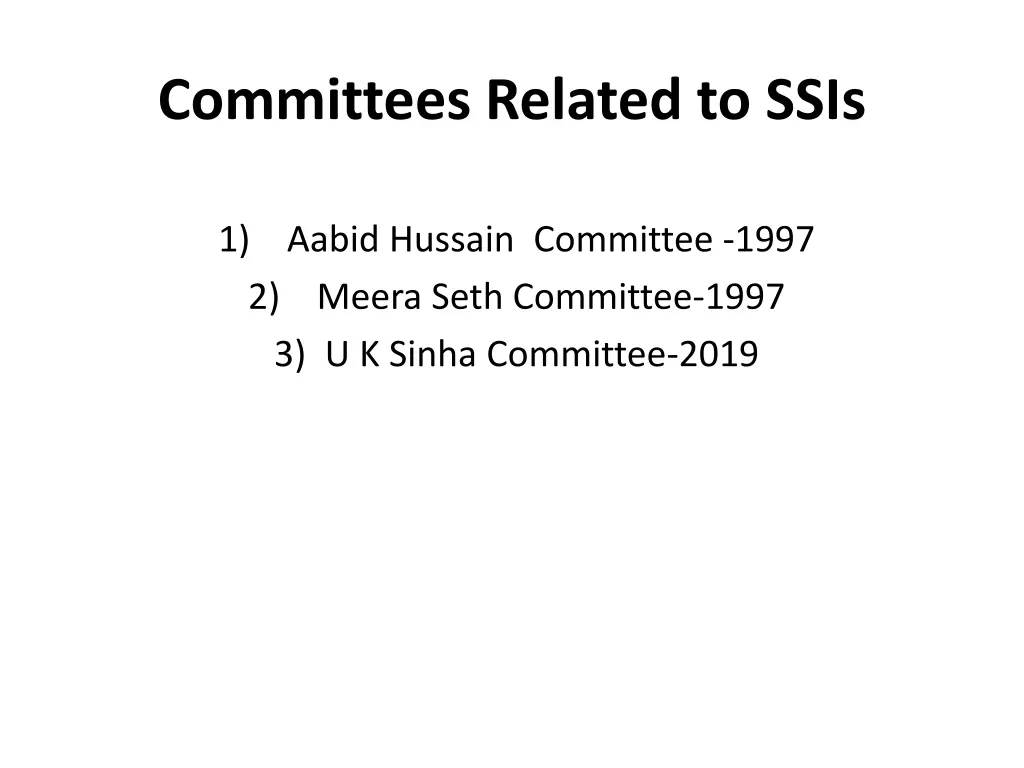 committees related to ssis