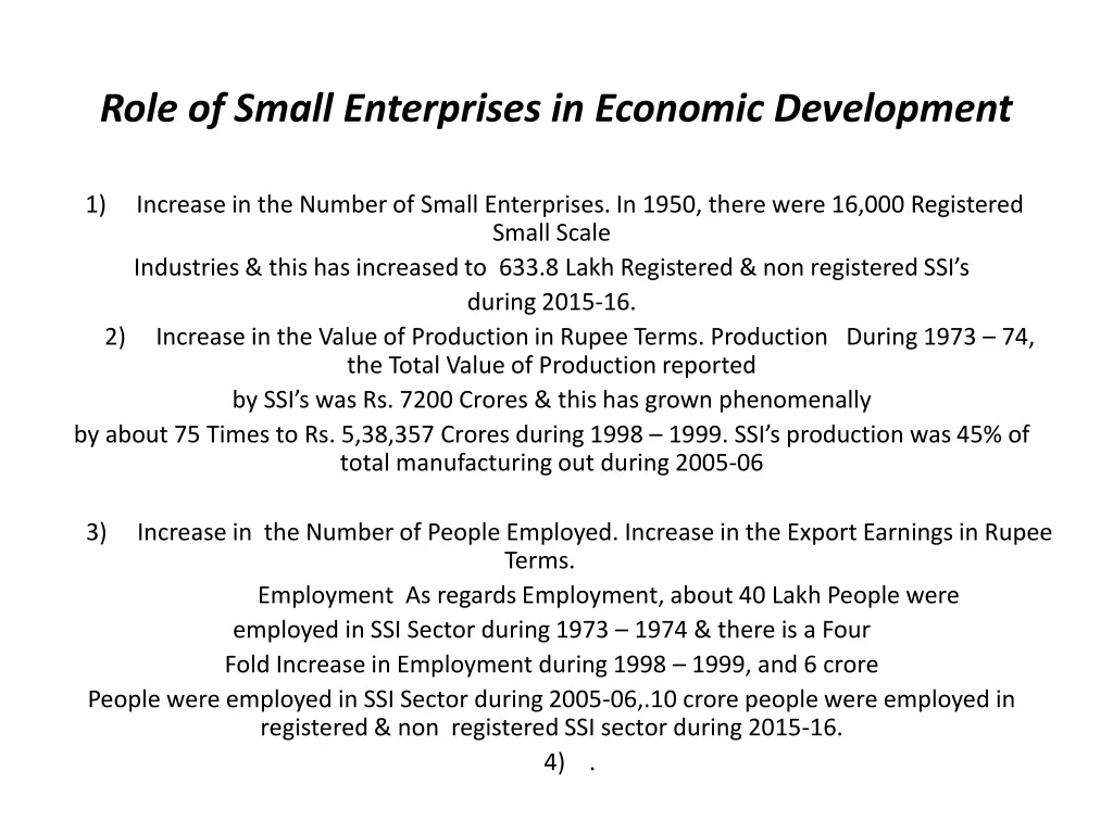 role of small enterprises in economic development