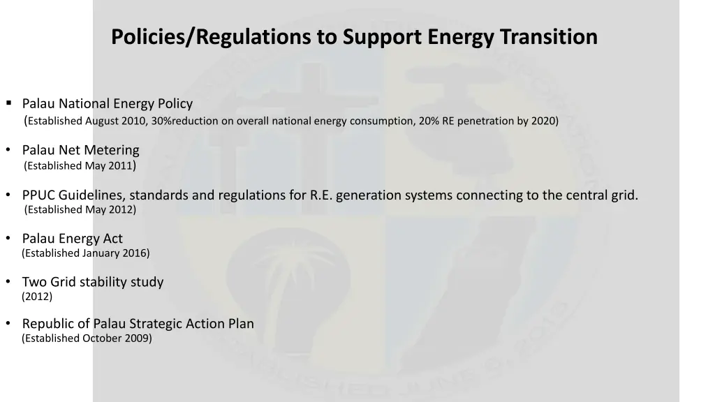 policies regulations to support energy transition