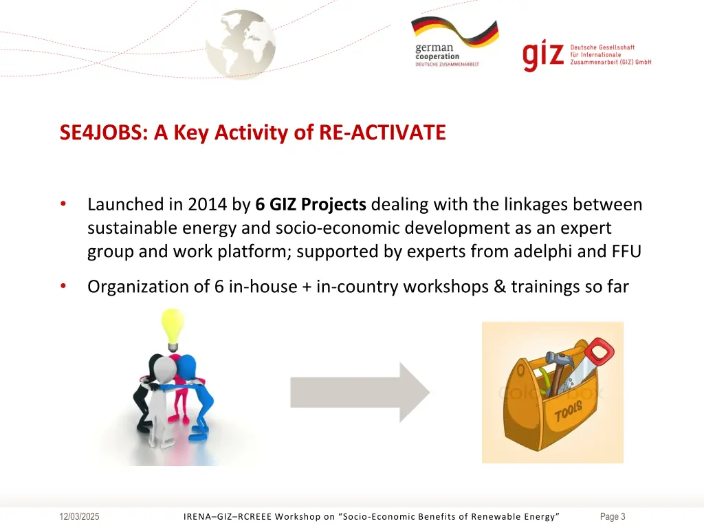 se4jobs a key activity of re activate
