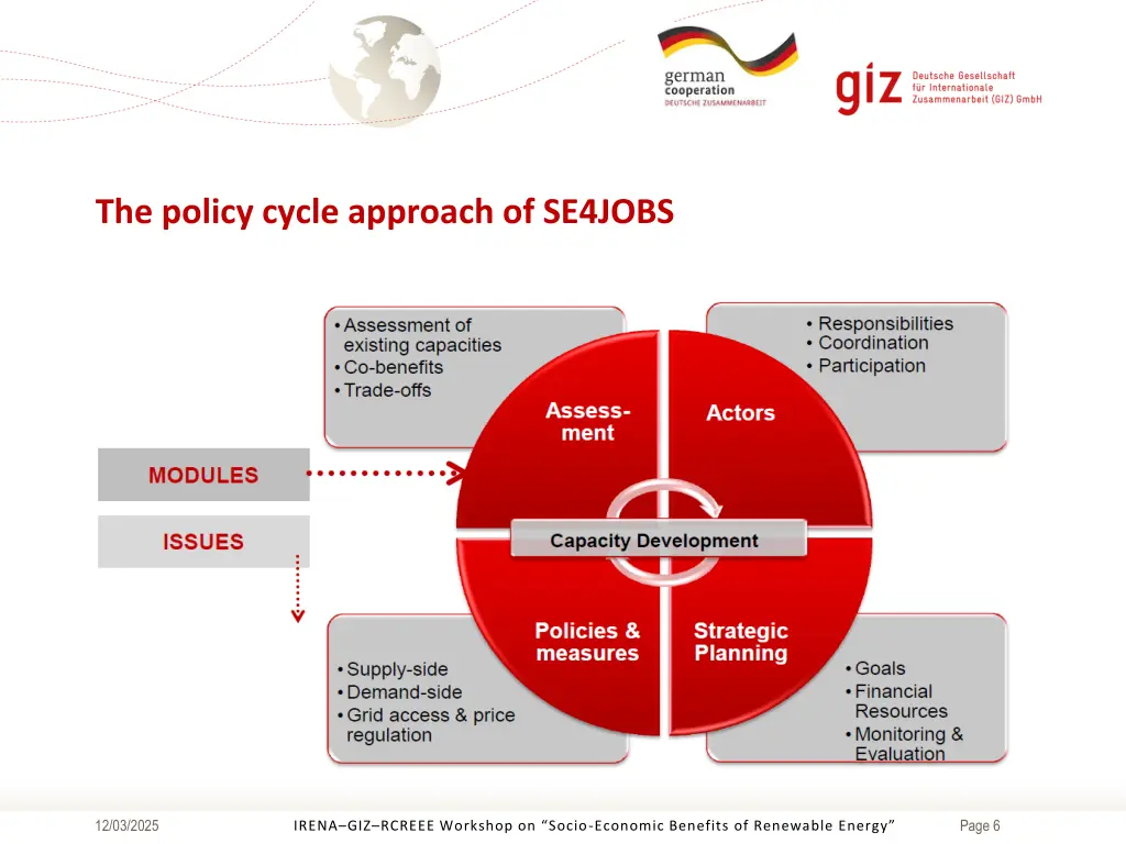 the policy cycle approach of se4jobs