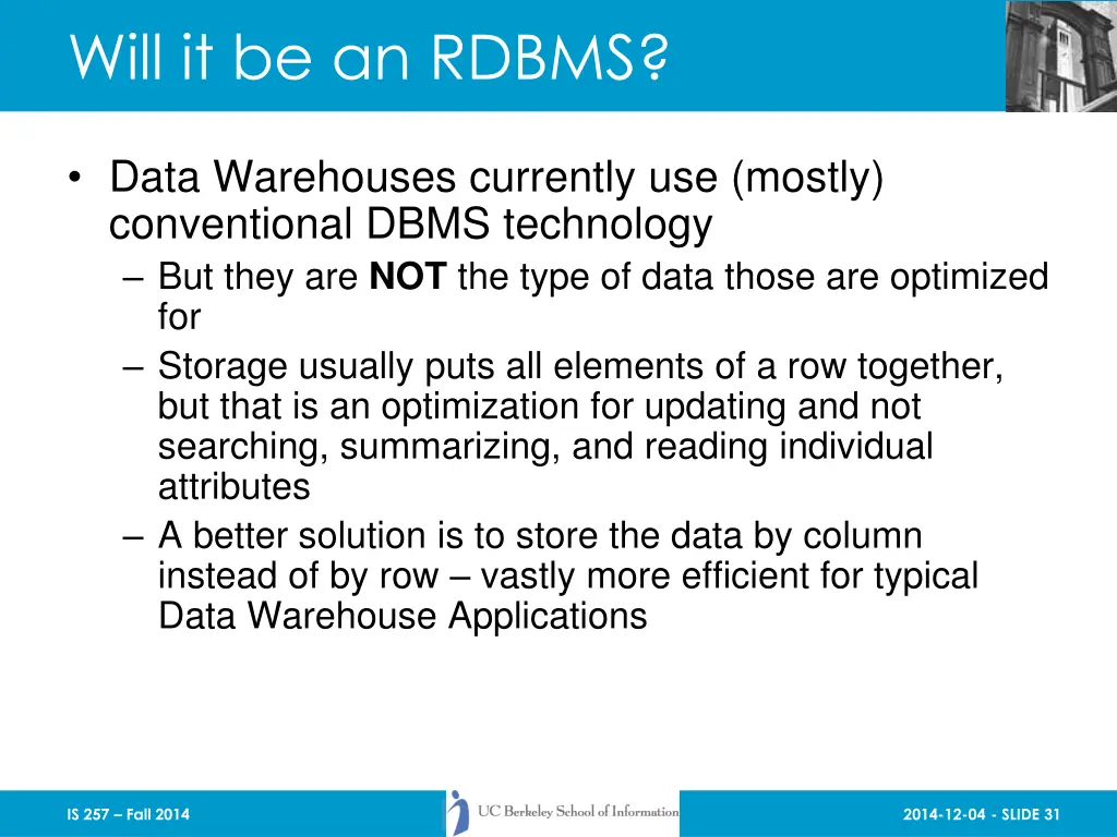 will it be an rdbms 1